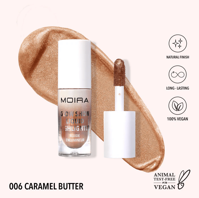 Glamour Us_Moira_Makeup_Glow Show Liquid Highlighter_Caramel Butter_GSLH006 The best affordable Latina and Mexican makeup, beauty and cosmetics supply store in Chula Vista, San Diego