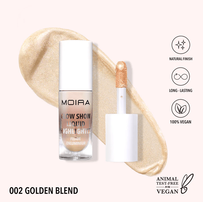 Glamour Us_Moira_Makeup_Glow Show Liquid Highlighter_Golden Blend_GSLH002 The best affordable Latina and Mexican makeup, beauty and cosmetics supply store in Chula Vista, San Diego