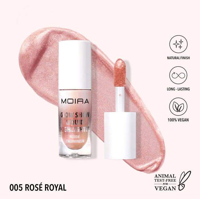 Glamour Us_Moira_Makeup_Glow Show Liquid Highlighter_Rose Royal_GSLH005 The best affordable Latina and Mexican makeup, beauty and cosmetics supply store in Chula Vista, San Diego