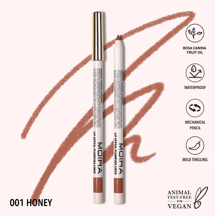 Glamour Us_Moira_Makeup_Lip Appeal Plumping Liner_Honey_LAPL001 Latina makeup, beauty and skincare supply store Mexican makeup products