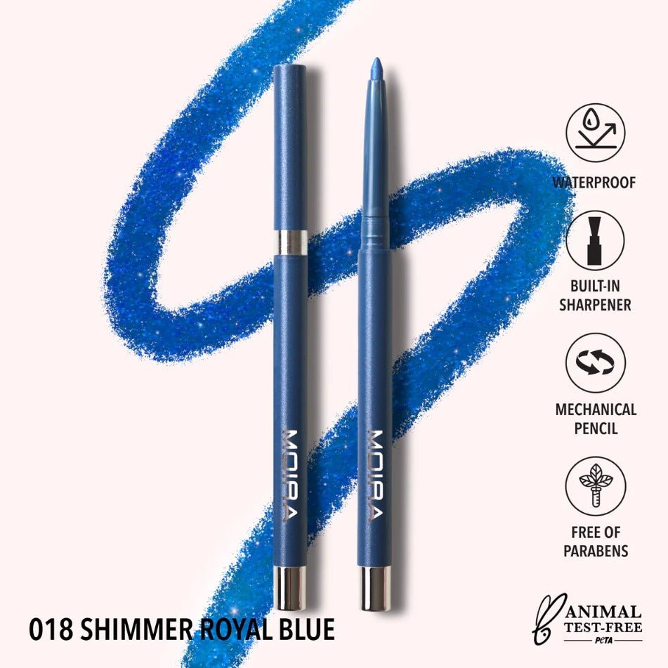Glamour Us_Moira_Makeup_Statement Shimmer Eyeliner_Shimme Royal Blue_SSL018 The best affordable Latina and Mexican makeup, beauty and cosmetics supply store in Chula Vista, San Diego