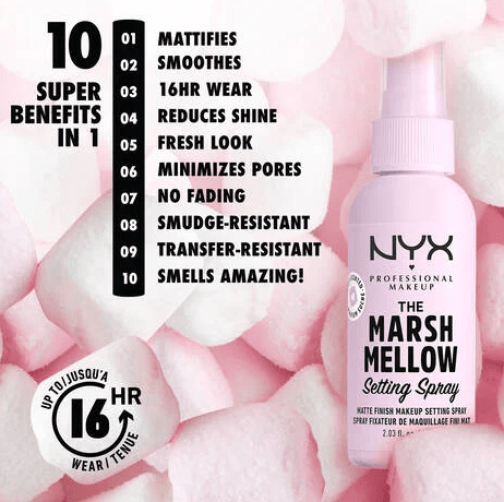 Glamour Us_NYX_Makeup_The Marshmellow Matte Setting Spay__MSS05 The best affordable Latina and Mexican makeup, beauty and cosmetics supply store in Chula Vista, San Diego