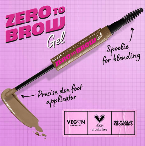 Glamour Us_NYX_Makeup_Zero to Brow Gel Longwear Eyebrow Gel_Ash Blonde_ZTBG02 The best affordable Latina and Mexican makeup, beauty and cosmetics supply store in Chula Vista, San Diego