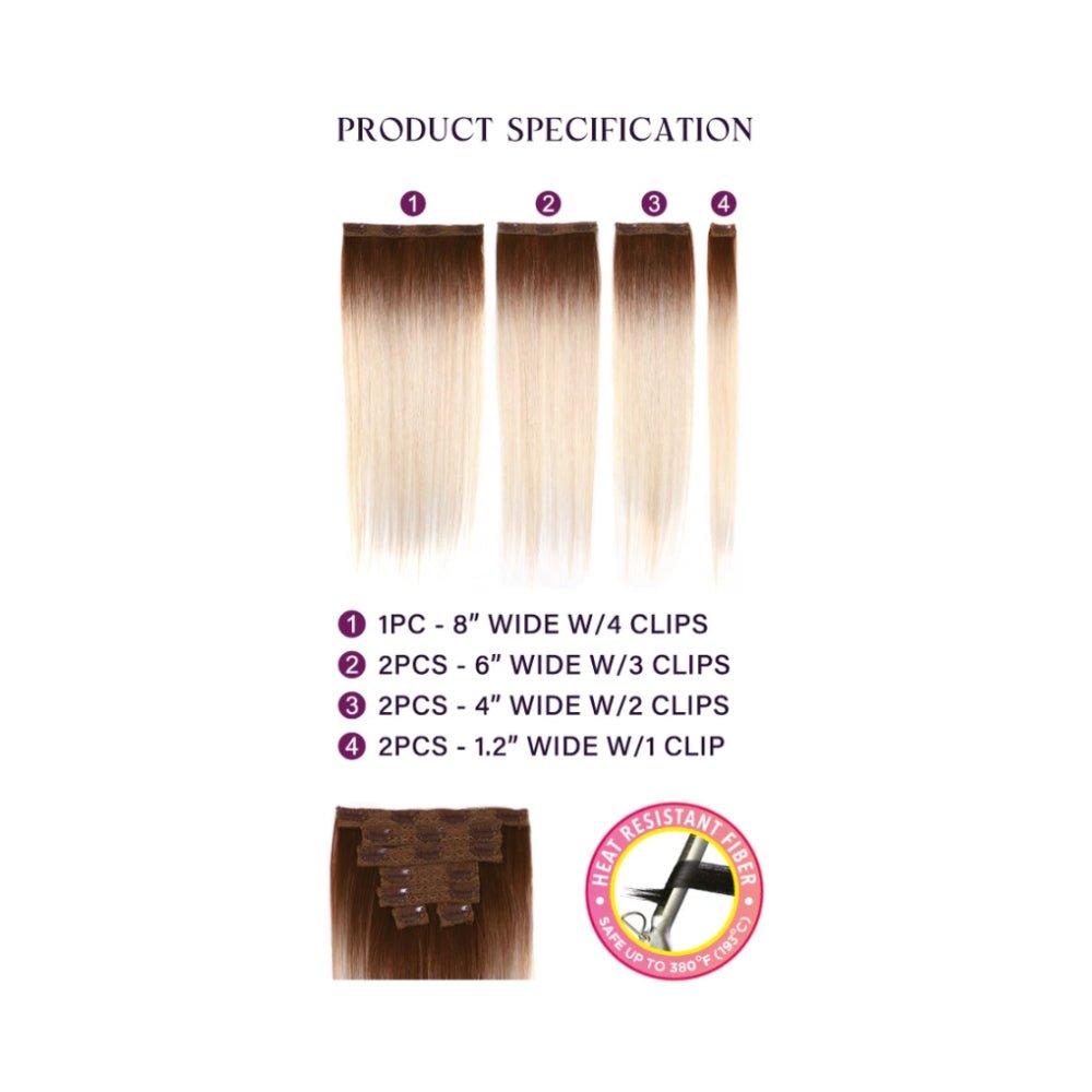 Glamour Us_Ruby_Hair_Ruby Silky Straight Clip - In Hair Extensions 22"_Black - 1_22 - 1 The best affordable Latina and Mexican makeup, beauty and cosmetics supply store in Chula Vista, San Diego