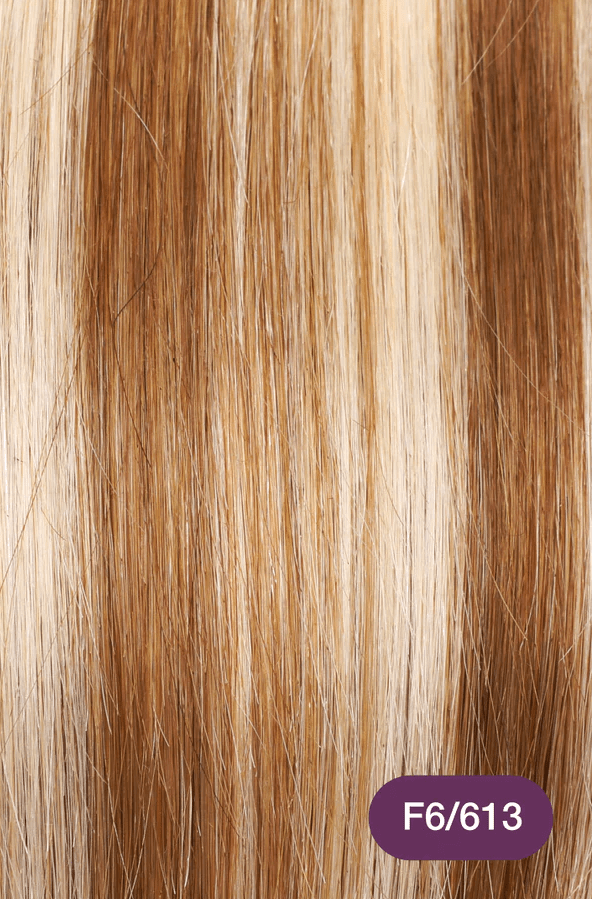 Glamour Us_Ruby_Hair_Ruby Silky Straight Clip - In Hair Extensions 22"_Brown Highlights - F6/613_22 - F6/613 The best affordable Latina and Mexican makeup, beauty and cosmetics supply store in Chula Vista, San Diego