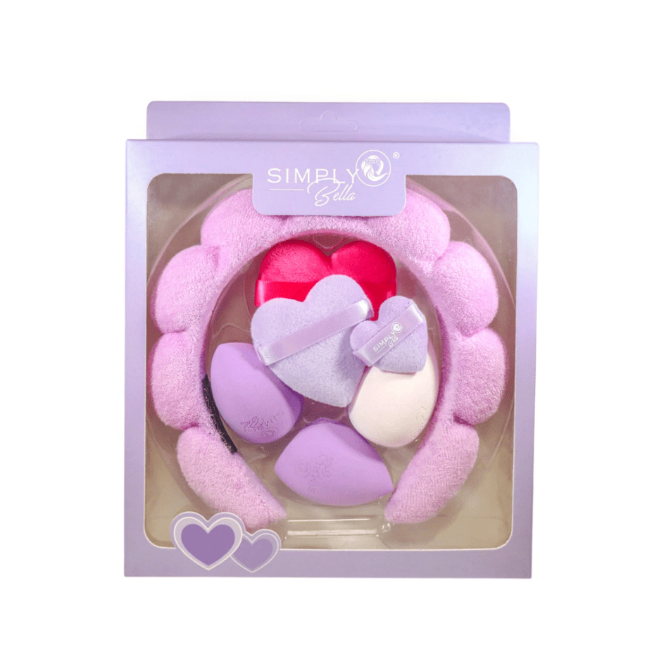 Glamour Us_Simply Bella_Tools &amp; Brushes_Beauty Blender + Powder Puff Set_Pink_STB015 The best affordable Latina and Mexican makeup, beauty and cosmetics supply store in Chula Vista, San Diego