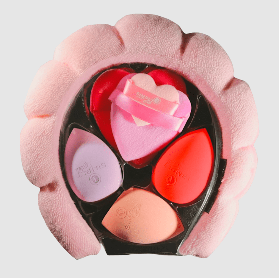 Glamour Us_Simply Bella_Tools &amp; Brushes_Beauty Blender + Powder Puff Set_Pink_STB015 The best affordable Latina and Mexican makeup, beauty and cosmetics supply store in Chula Vista, San Diego