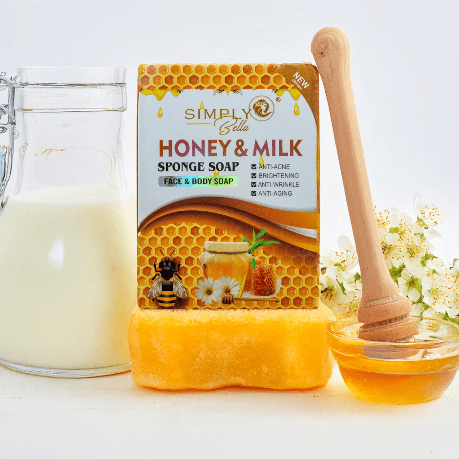 Glamour Us_Simply Bella_Skincare_Honey And Milk Soap Sponge__SIM060 The best affordable Latina and Mexican makeup, beauty and cosmetics supply store in Chula Vista, San Diego