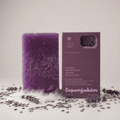 Glamour Us_T.TAiO_Skincare_Lavender 2-in-1 Soap and Sponge Esponjabon__ESLAV The best affordable Latina and Mexican makeup, beauty and cosmetics supply store in Chula Vista, San Diego