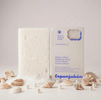 Glamour Us_T.TAiO_Skincare_Mother of Pearl 2-in-1 Soap and Sponge Esponjabon__ESMOP The best affordable Latina and Mexican makeup, beauty and cosmetics supply store in Chula Vista, San Diego