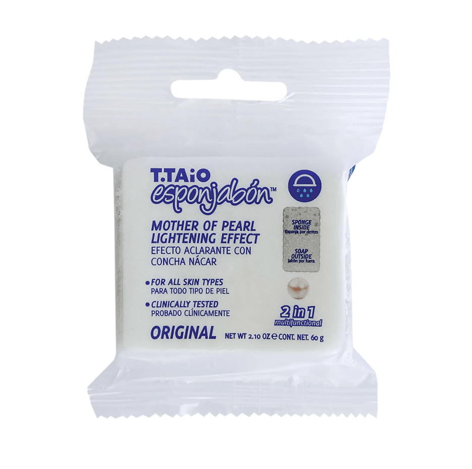 Glamour Us_T.TAiO_Skincare_Mother of Pearl Mini Esponjabon 2-in-1 Soap and Sponge__ESMOP-M The best affordable Latina and Mexican makeup, beauty and cosmetics supply store in Chula Vista, San Diego