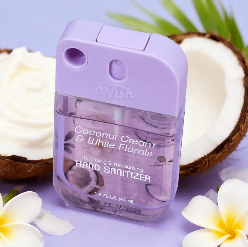 Glamour Us_Wish_Hand Sanitizer_Decadent Delight Hand Sanitizer_Coconut Cream &amp; White Florals_60383 The best affordable Latina and Mexican makeup, beauty and cosmetics supply store in Chula Vista, San Diego