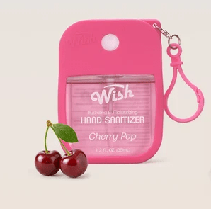 Glamour Us_Wish_Hand Sanitizer_Fruity Series Hand Sanitizer With Silicone Case_Cherry Pop_60394 The best affordable Latina and Mexican makeup, beauty and cosmetics supply store in Chula Vista, San Diego