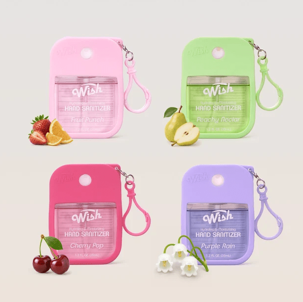 Glamour Us_Wish_Hand Sanitizer_Fruity Series Hand Sanitizer With Silicone Case_Purple Rain_60394 The best affordable Latina and Mexican makeup, beauty and cosmetics supply store in Chula Vista, San Diego