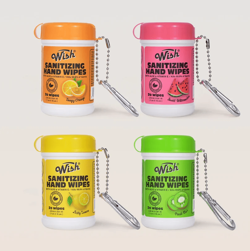 Glamour Us_Wish_Hand Sanitizer_Juicy Burst Sanitizing Hand Wipes_Sweet Watermelon_SHW-SW The best affordable Latina and Mexican makeup, beauty and cosmetics supply store in Chula Vista, San Diego
