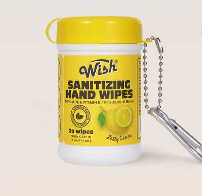 Glamour Us_Wish_Hand Sanitizer_Juicy Burst Sanitizing Hand Wipes_Zesty Lemon_SHW-ZL The best affordable Latina and Mexican makeup, beauty and cosmetics supply store in Chula Vista, San Diego