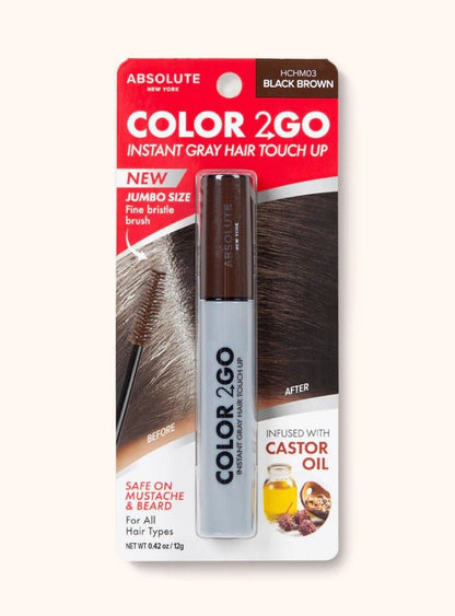 Glamour Us_Absolute New York_Hair_Color 2 Go Instant Gray Hair Touch Up Mascara - JUMBO Size_Black Brown_HCHM03