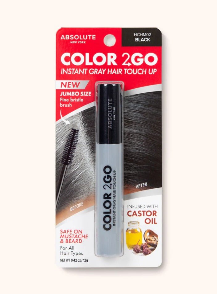 Glamour Us_Absolute New York_Hair_Color 2 Go Instant Gray Hair Touch Up Mascara - JUMBO Size_Black_HCHM02