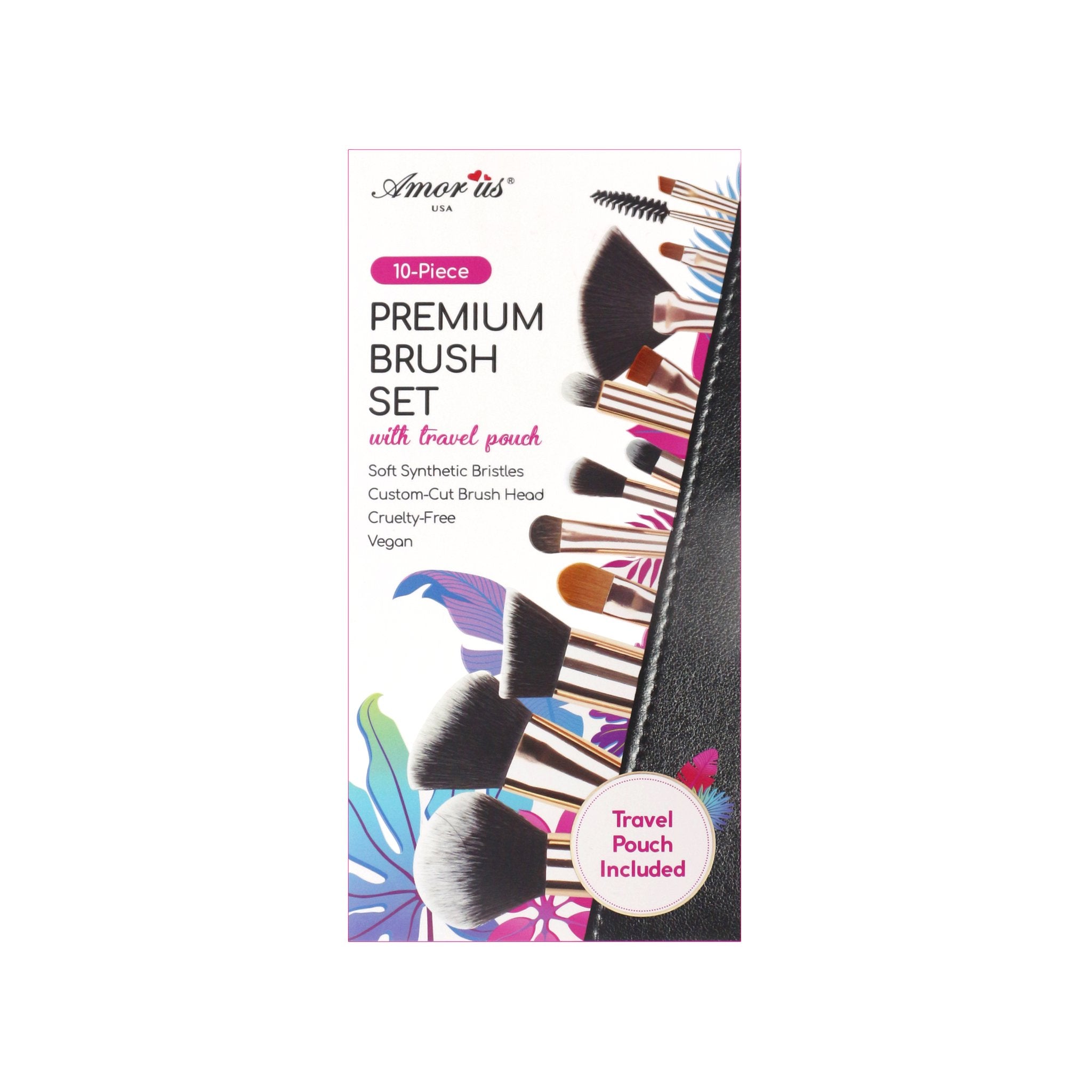 Amorus 10 Piece Premium Brush Set Glamour Us