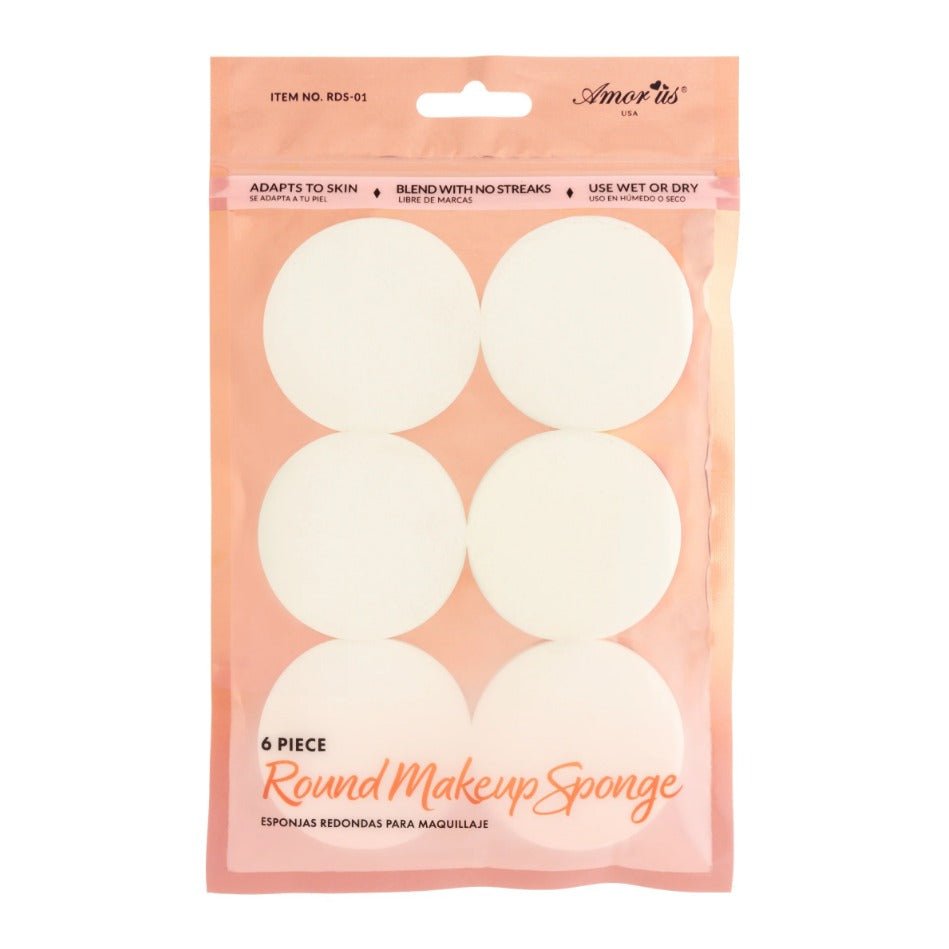 Glamour Us_Amorus_Tools &amp; Brushes_6 Pc Round Makeup Sponge__RDS - 01 The best affordable Latina and Mexican makeup, beauty and cosmetics supply store in Chula Vista, San Diego