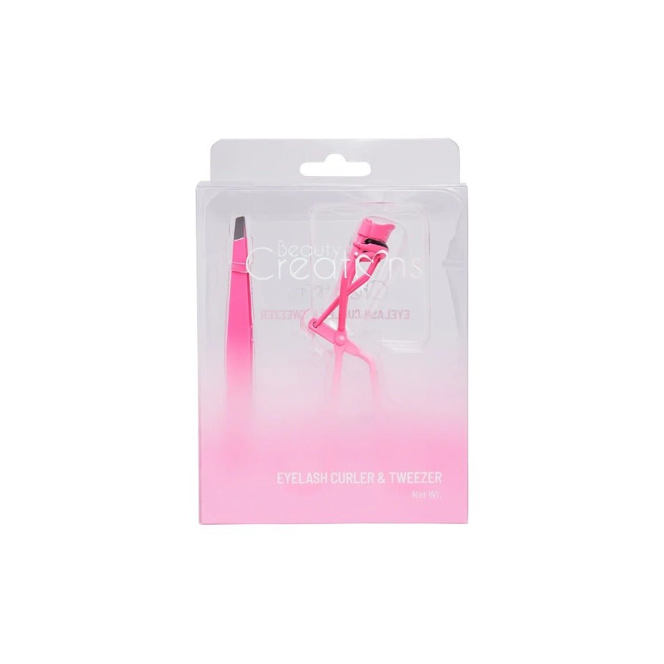 Glamour Us_Beauty Creations_Lashes_Hot Pink Eyelash Curler and Tweezer Set__ELCTset - pink The best affordable Latina and Mexican makeup, beauty and cosmetics supply store in Chula Vista, San Diego