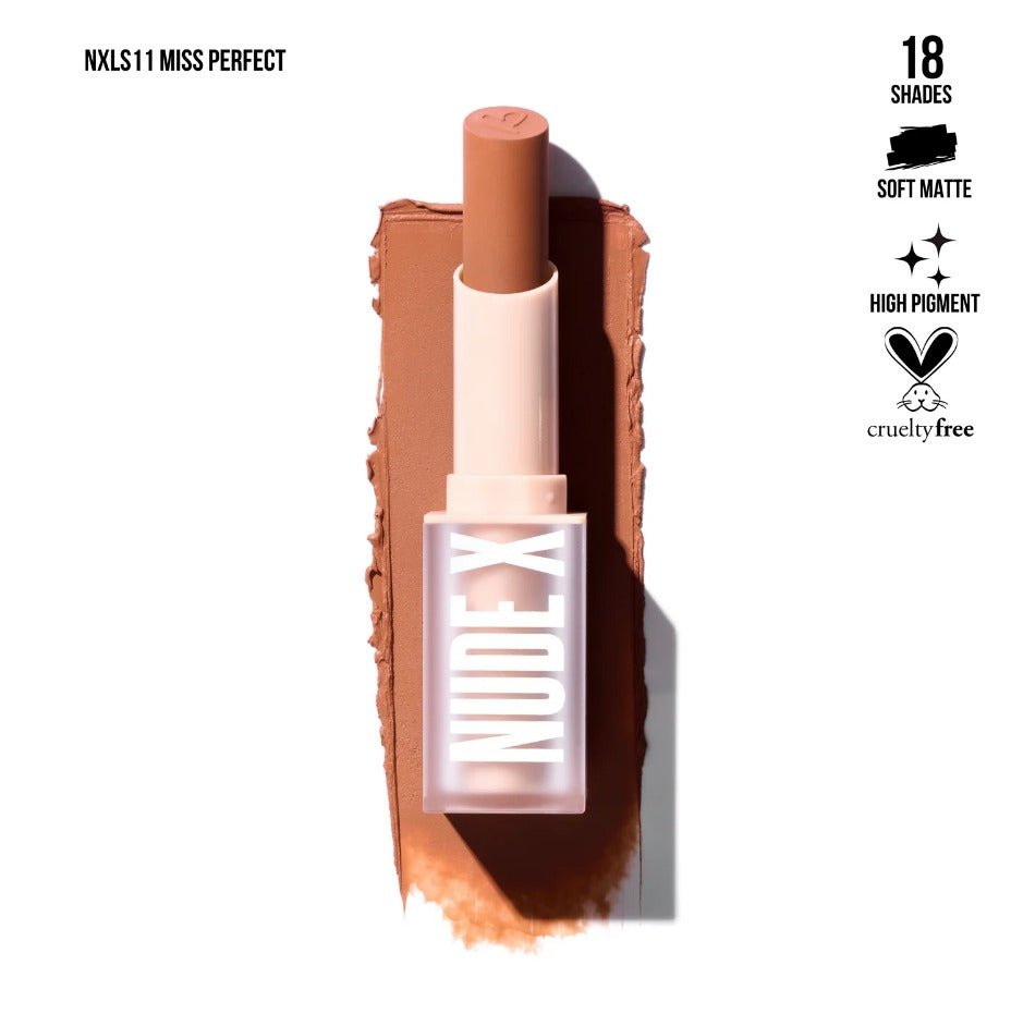 Glamour Us_Beauty Creations_Makeup_Nude X Soft Matte Lipstick_Miss Perfect_NXLS11 The best affordable Latina and Mexican makeup, beauty and cosmetics supply store in Chula Vista, San Diego