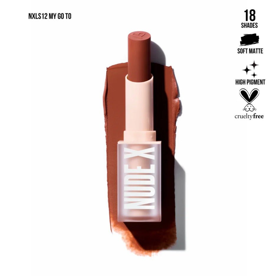 Glamour Us_Beauty Creations_Makeup_Nude X Soft Matte Lipstick_My Go To_NXLS12 The best affordable Latina and Mexican makeup, beauty and cosmetics supply store in Chula Vista, San Diego