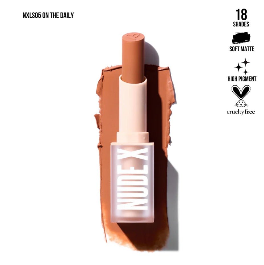 Glamour Us_Beauty Creations_Makeup_Nude X Soft Matte Lipstick_On The Daily_NXLS05 The best affordable Latina and Mexican makeup, beauty and cosmetics supply store in Chula Vista, San Diego