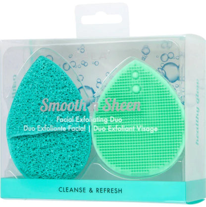 Glamour Us_CALA_Tools &amp; Brushes_Smooth N Sheen Facial Exfoliating Duo Set_Mint_76116