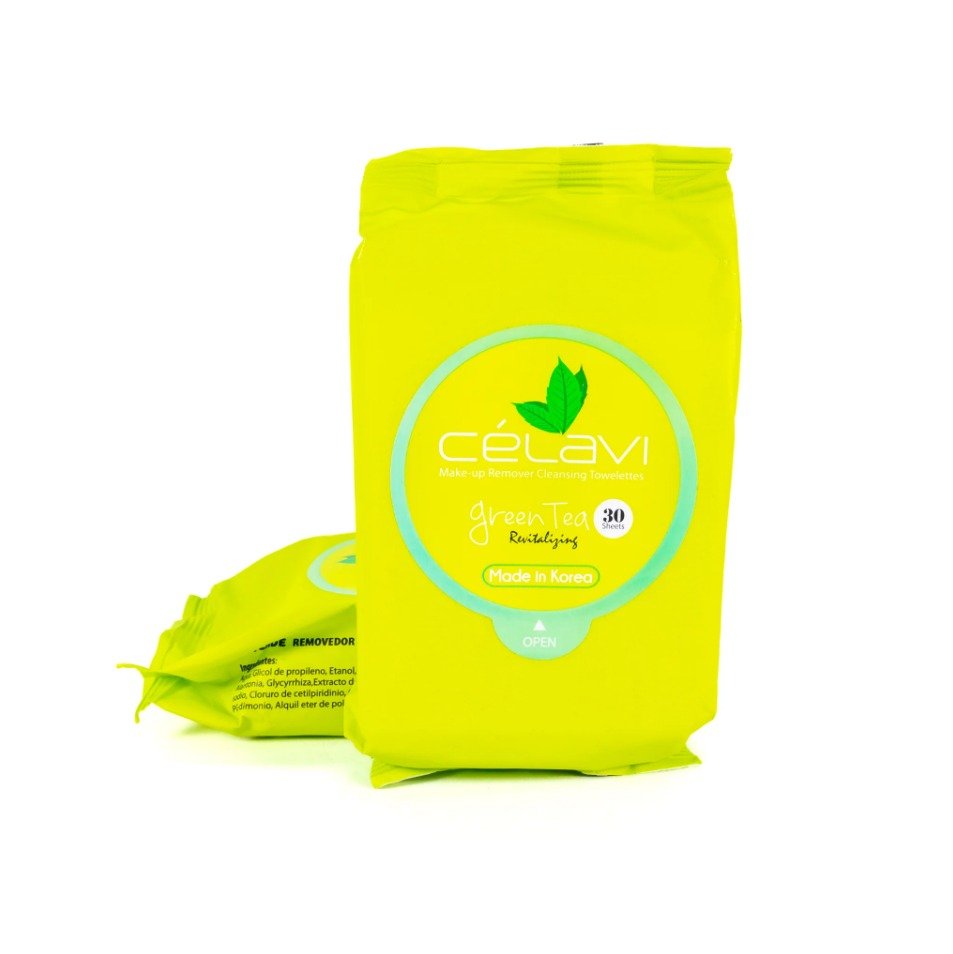 Glamour Us_Celavi_Skincare_Make - up Remover Cleansing Towelettes_Green Tea_MT003 The best affordable Latina and Mexican makeup, beauty and cosmetics supply store in Chula Vista, San Diego