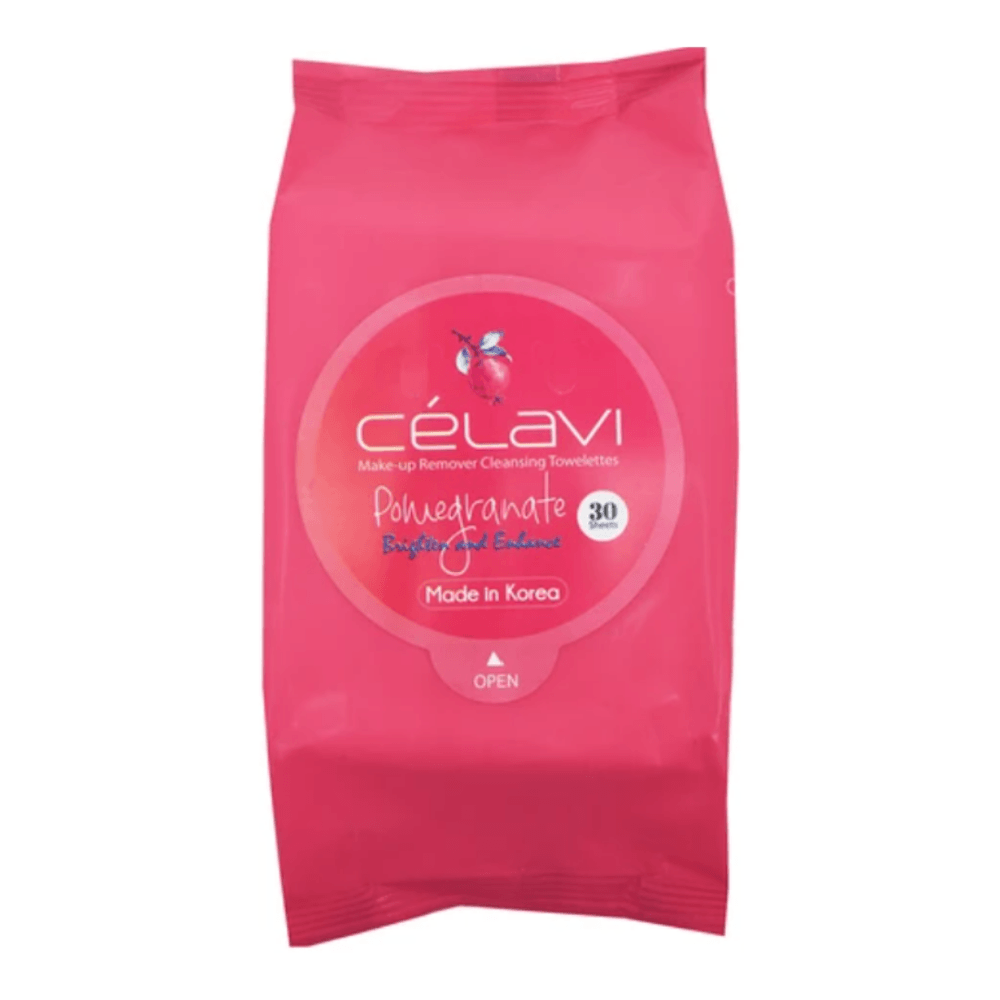 Glamour Us_Celavi_Skincare_Makeup Remover Cleansing Wipes / Towelettes_Pomegranate_MT005 The best affordable Latina and Mexican makeup, beauty and cosmetics supply store in Chula Vista, San Diego