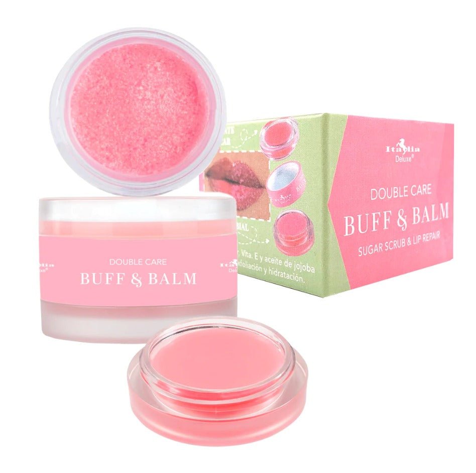 Glamour Us_Italia Deluxe_Makeup_Buff &amp; Balm Sugar Scrub &amp; Lip Repair__9412B The best affordable Latina and Mexican makeup, beauty and cosmetics supply store in Chula Vista, San Diego