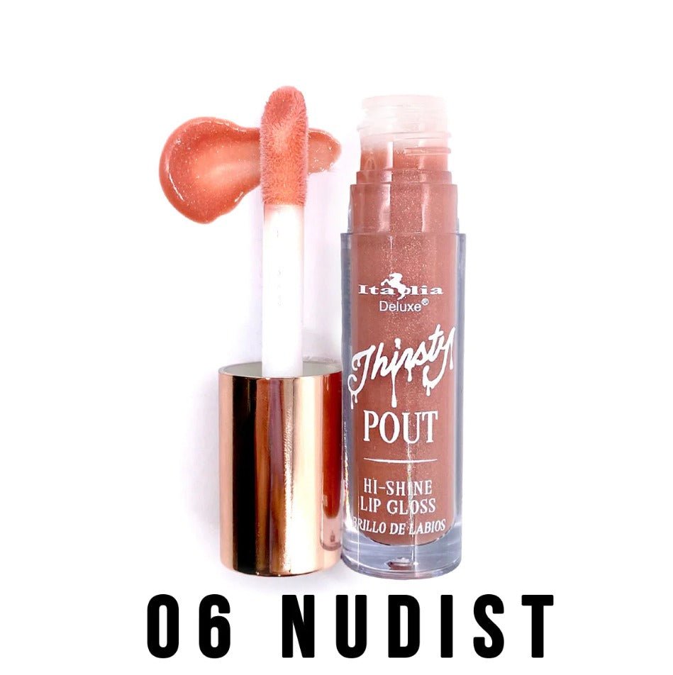 Glamour Us_Italia Deluxe_Makeup_Thirsty Pout Hi-Shine Lipgloss_Nudist_622105-6