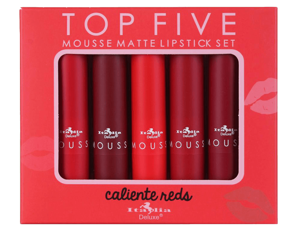 Glamour Us_Italia Deluxe_Makeup_Top 5 Sets - Mousse Matte Lipstick_Caliente Reds_191SET-2