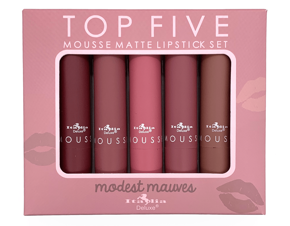 Glamour Us_Italia Deluxe_Makeup_Top 5 Sets - Mousse Matte Lipstick_Modest Mauves_191SET-5
