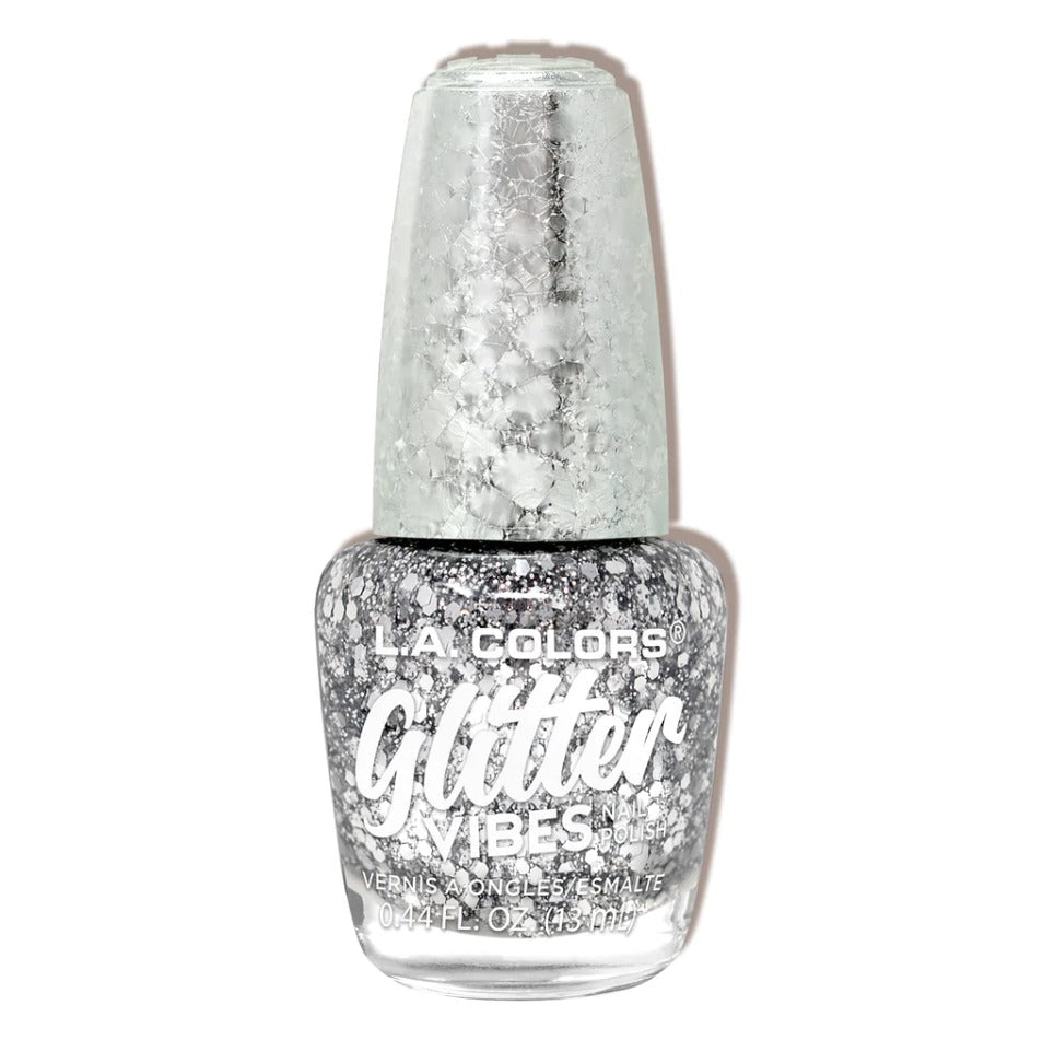 Glamour Us_L.A. Colors_Nails_Glitter Vibes Nail Polish_Highkey_CNL354 The best affordable Latina and Mexican makeup, beauty and cosmetics supply store in Chula Vista, San Diego
