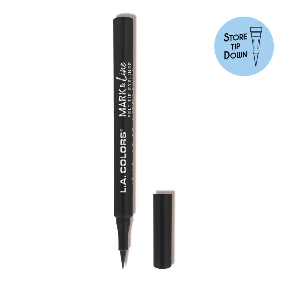 Glamour Us_L.A. Colors_Makeup_Mark &amp; Line Felt Tip Liquid Eyeliner_Black_CLE823 The best affordable Latina and Mexican makeup, beauty and cosmetics supply store in Chula Vista, San Diego