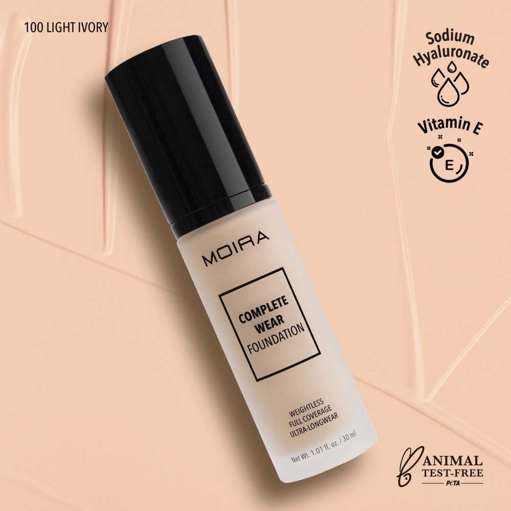 Glamour Us_Moira_Makeup_Complete Wear Foundation_Light Ivory_CWF100 The best affordable Latina and Mexican makeup, beauty and cosmetics supply store in Chula Vista, San Diego