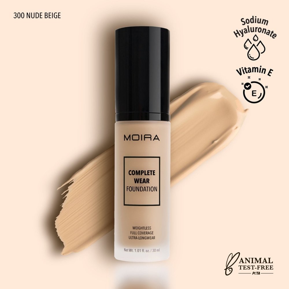 Glamour Us_Moira_Makeup_Complete Wear Foundation_Nude Beige_CWF300