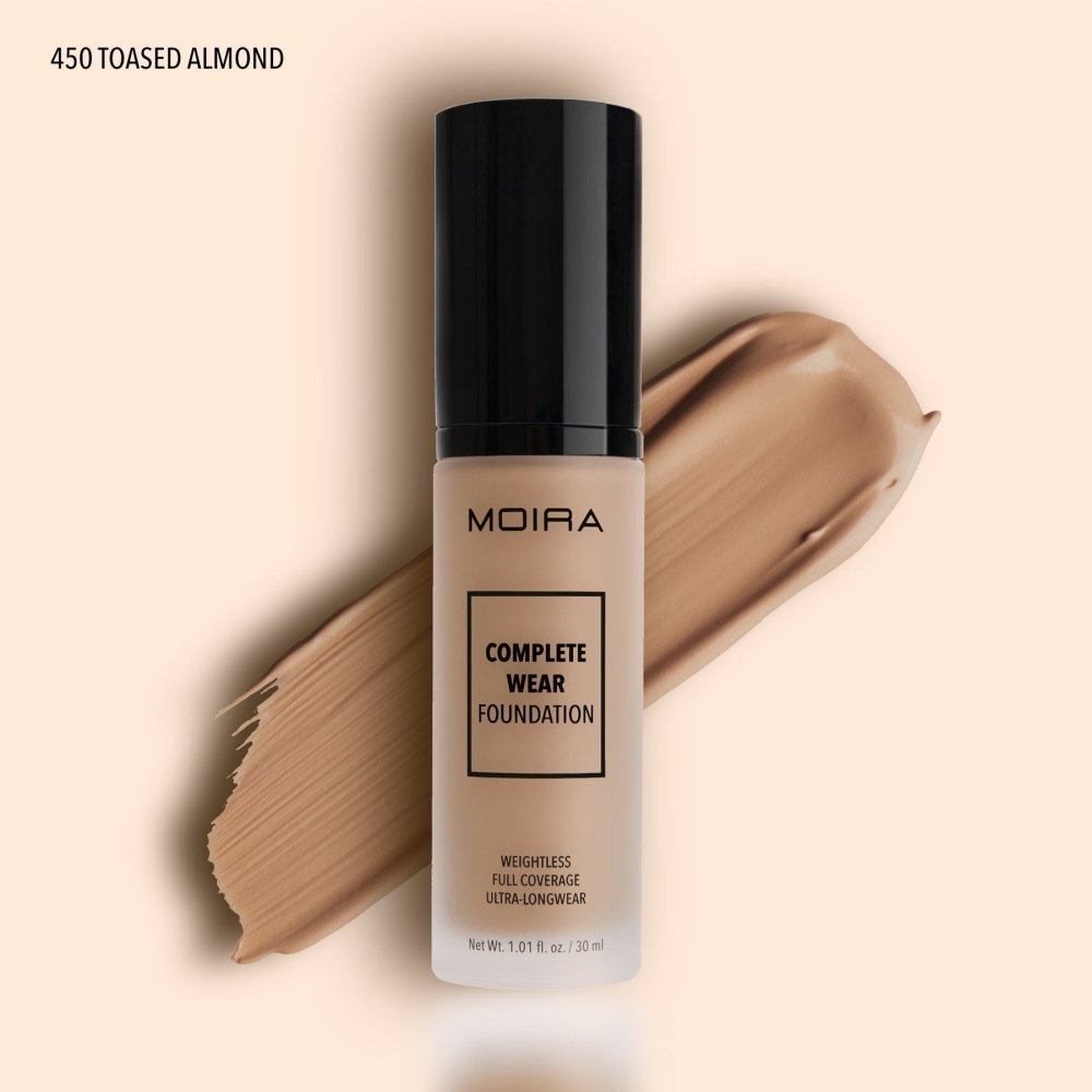Glamour Us_Moira_Makeup_Complete Wear Foundation_Toasted Almond_CWF450 The best affordable Latina and Mexican makeup, beauty and cosmetics supply store in Chula Vista, San Diego