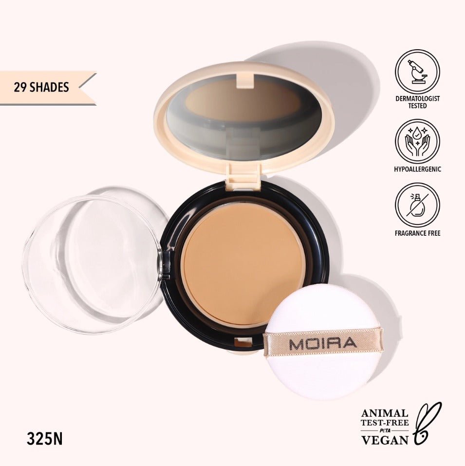 Glamour Us_Moira_Makeup_Complete Wear Powder Foundation_325N_CPF325 Latina makeup, beauty and skincare supply store Mexican makeup products