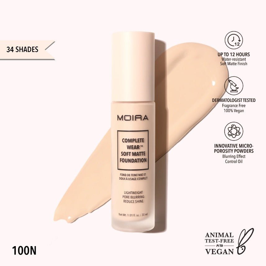 Glamour Us_Moira_Makeup_Complete Wear Soft Matte Foundation_100N_CMF100