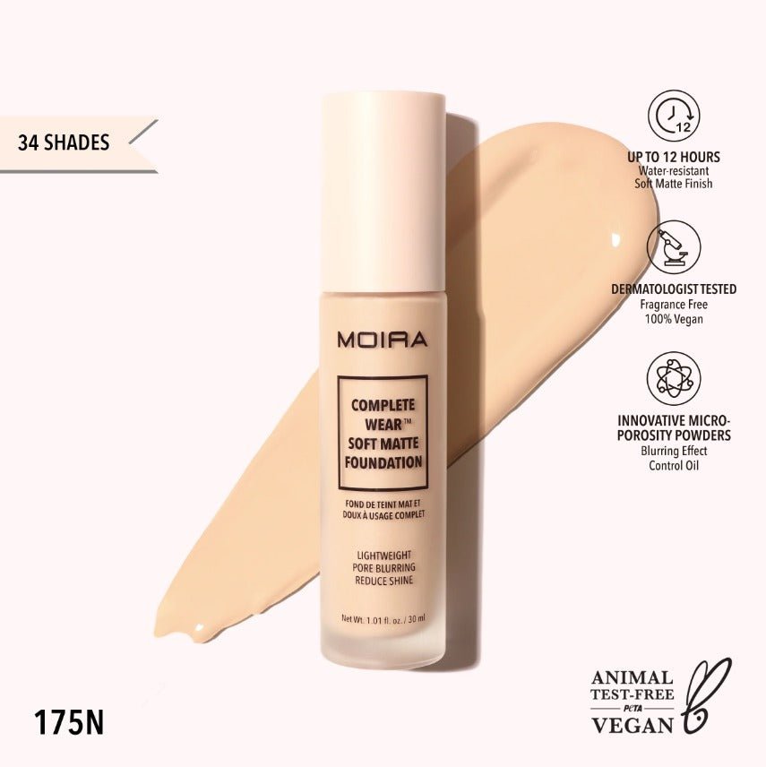 Glamour Us_Moira_Makeup_Complete Wear Soft Matte Foundation_175N_CMF175