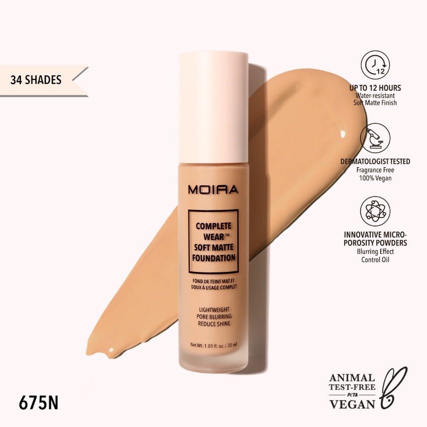 Glamour Us_Moira_Makeup_Complete Wear Soft Matte Foundation_675N_CMF675