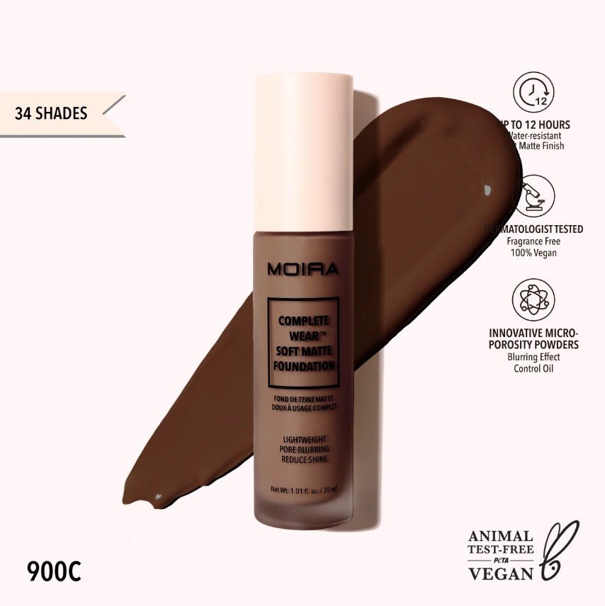 Glamour Us_Moira_Makeup_Complete Wear Soft Matte Foundation_900C_CMF900