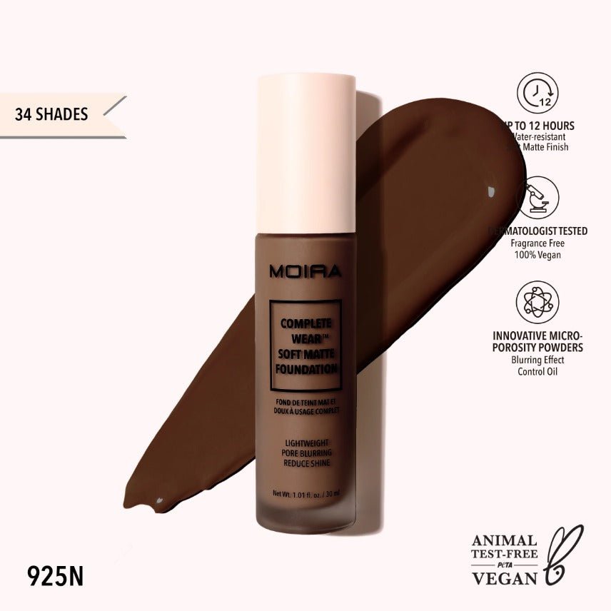 Glamour Us_Moira_Makeup_Complete Wear Soft Matte Foundation_925N_CMF925