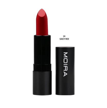Glamour Us_Moira_Makeup_Defiant Creamy Lipstick_Saucy Red_DCL24