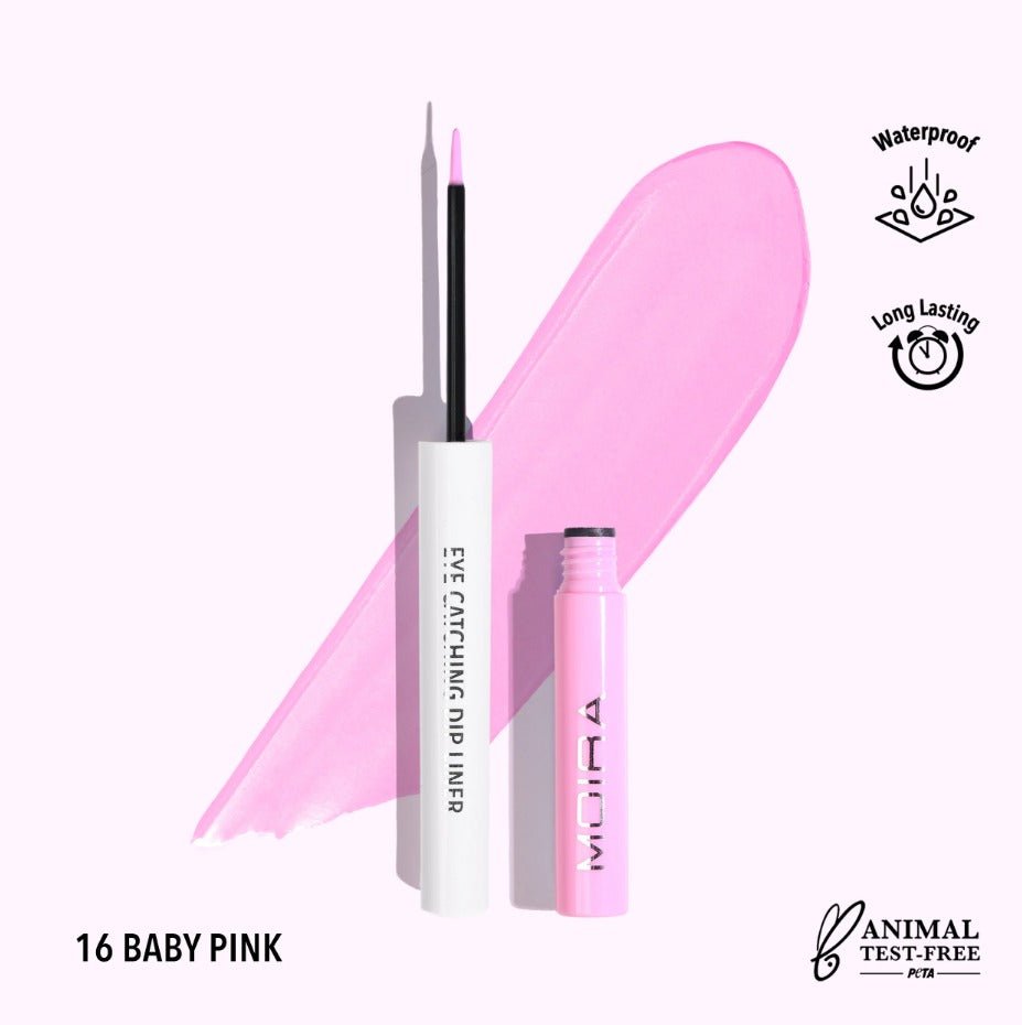 Glamour Us_Moira_Makeup_Eye Catching Dip Liner_Baby Pink_ECD016 Latina makeup, beauty and skincare supply store Mexican makeup products
