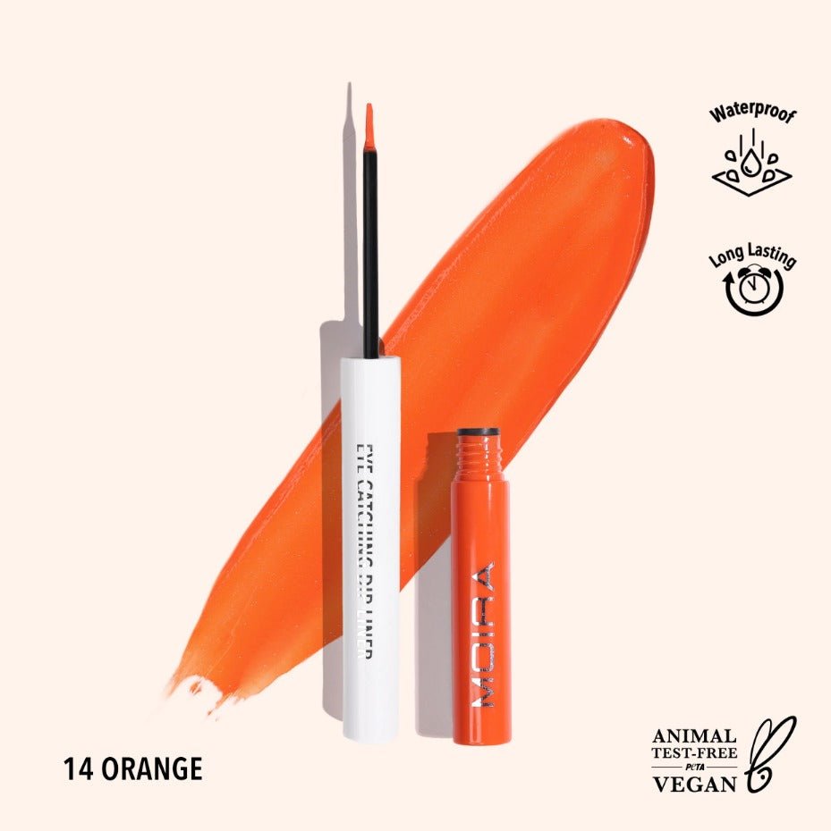 Glamour Us_Moira_Makeup_Eye Catching Dip Eyeliner_Orange_ECD014 The best affordable Latina and Mexican makeup, beauty and cosmetics supply store in Chula Vista, San Diego