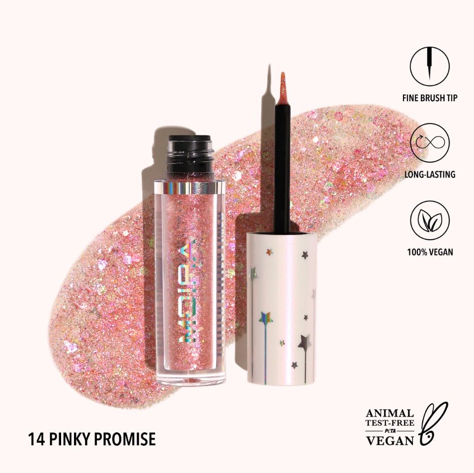 Glamour Us_Moira_Makeup_Glitter Glitter Liner_Pinky Promise_GGL014 Latina makeup, beauty and skincare supply store Mexican makeup products